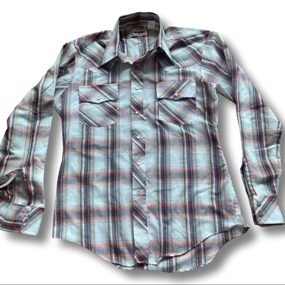 Men’s 70’s/80’s pearl snap western shirt!